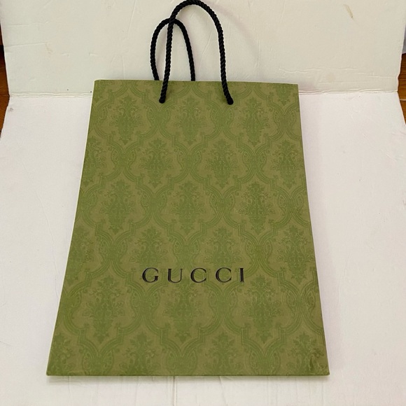 (SOLD) Lot of 2 Gucci Green Gift Bags - Picture 11 of 14